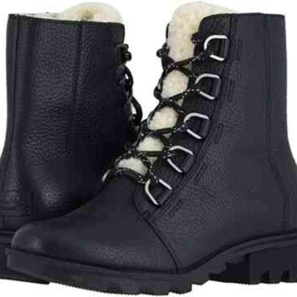 Women's Black Lace-Up Boots